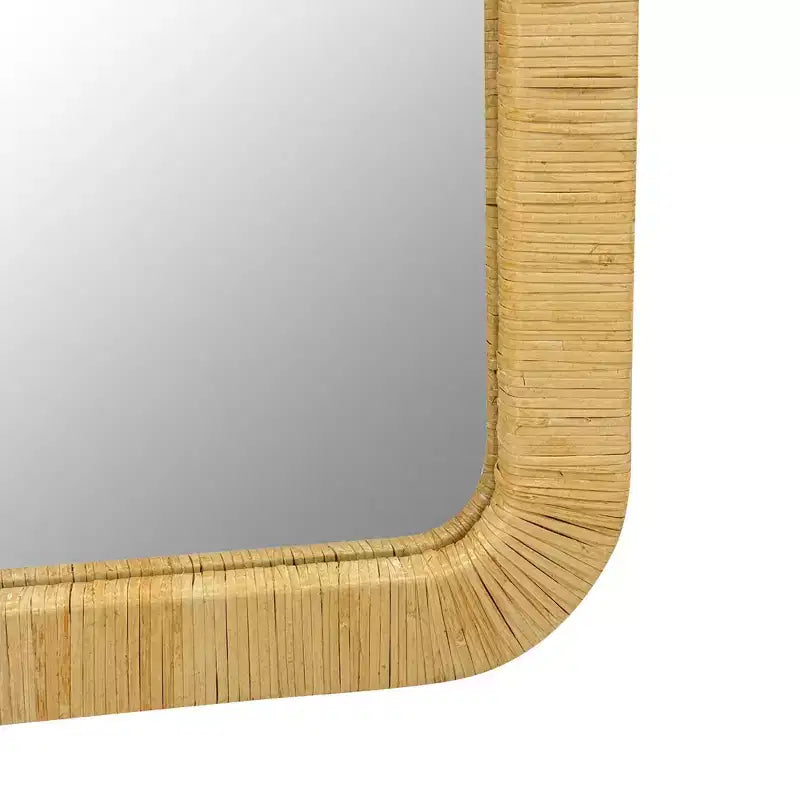 Specchio da parete rettangolare in rattan naturale Nova