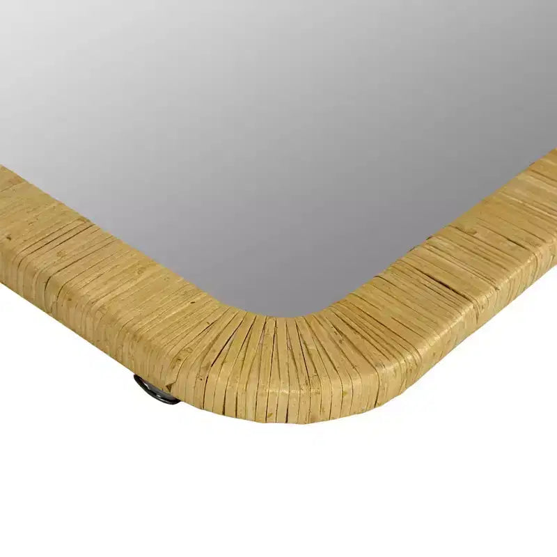 Specchio da parete rettangolare in rattan naturale Nova