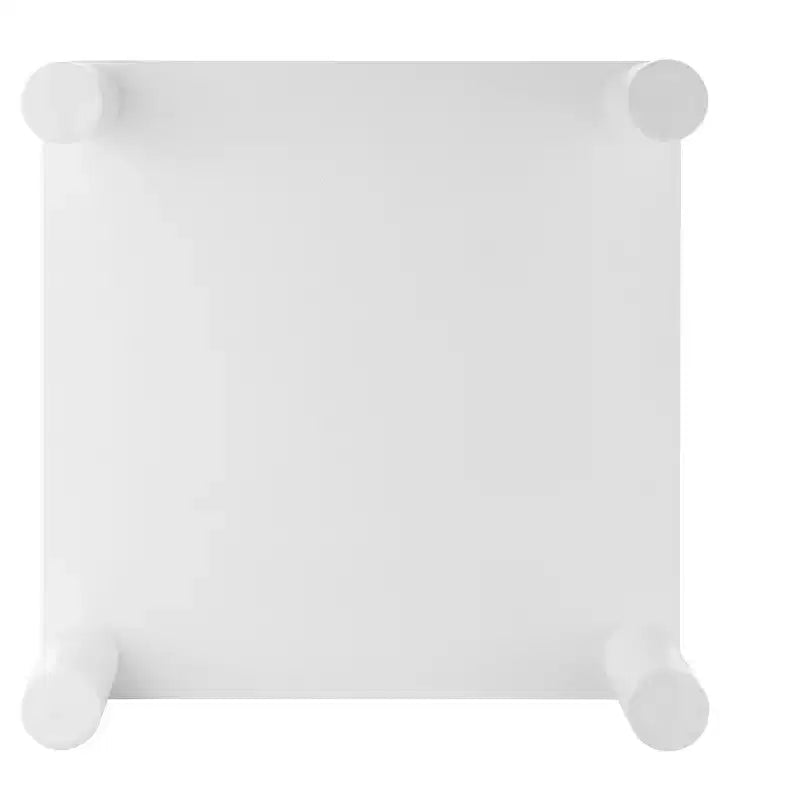 Tavolino da caffè quadrato moderno con angoli arrotondati, tavolino da caffè in MDF bianco crema, tavolino da centro facile da montare per soggiorno, tavolino robusto per divano per casa