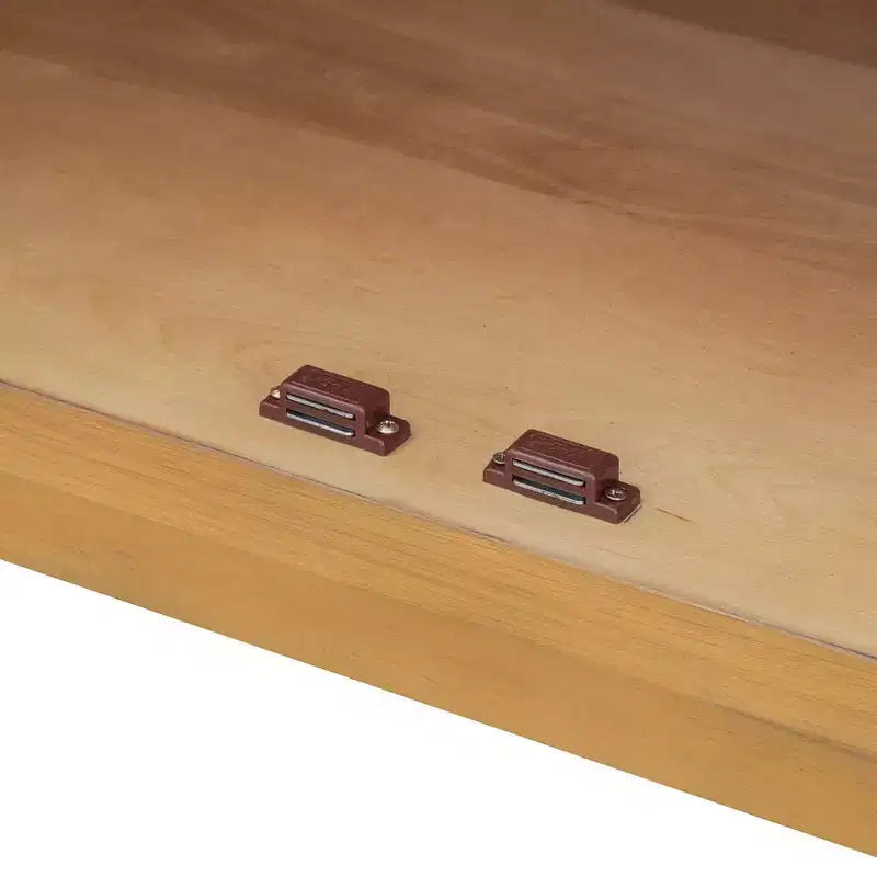 Credenza a 4 ante con ampio spazio contenitivo, ante in vetro e ripiani regolabili per sala da pranzo e soggiorno, legno naturale