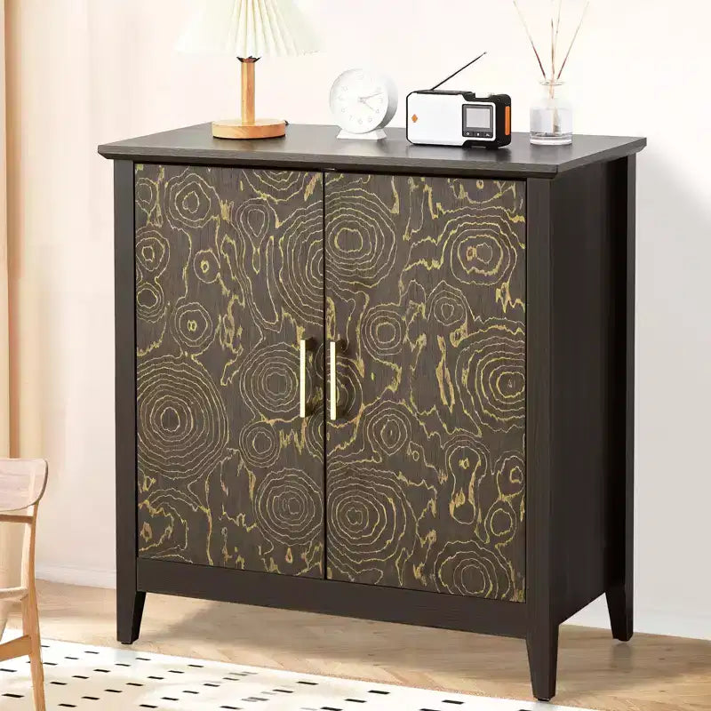 Credenza con Mobile Contenitore, Mobile Contenitore Moderno con Ripiani Regolabili, Tavolo Consolle per Cucina Sala da Pranzo Ingresso, Nero