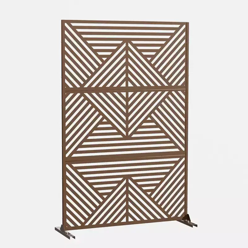 Pannello divisorio in acciaio zincato per interni ed esterni, divisorio decorativo autoportante per balcone e giardino, 1 pezzo