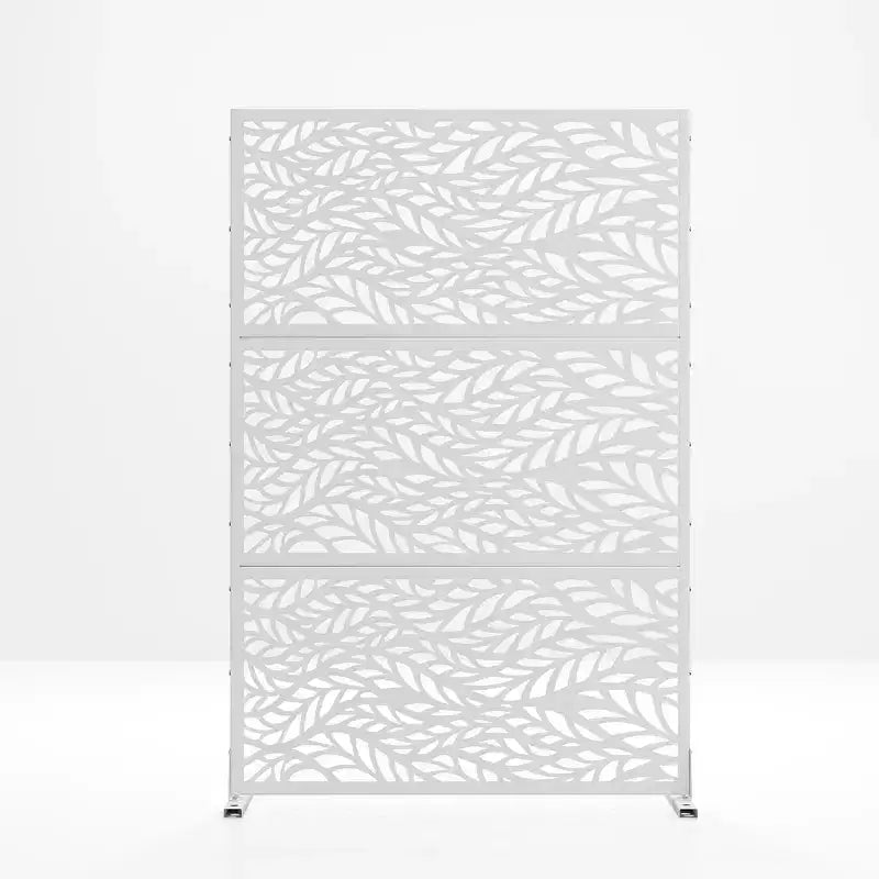 Pannello divisorio in acciaio zincato per interni ed esterni, divisorio decorativo autoportante per balcone e giardino, 1 pezzo