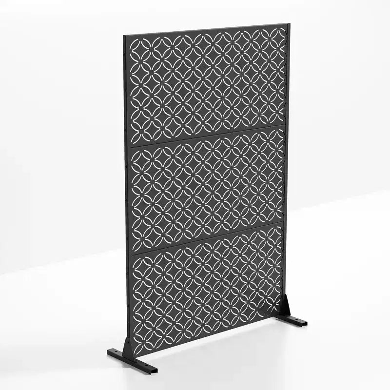 Pannello divisorio in acciaio zincato per interni ed esterni, divisorio decorativo autoportante per balcone e giardino, 1 pezzo