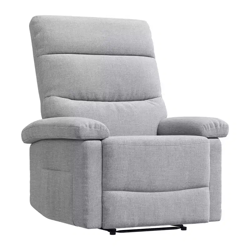 Poltrona reclinabile manuale in tessuto con tasca laterale, divano singolo regolabile con schienale ergonomico per la cameretta