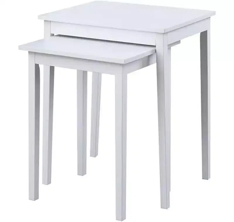 Tavolino rettangolare con piano in legno bianco, altezza 26,25 pollici, 1 pezzo