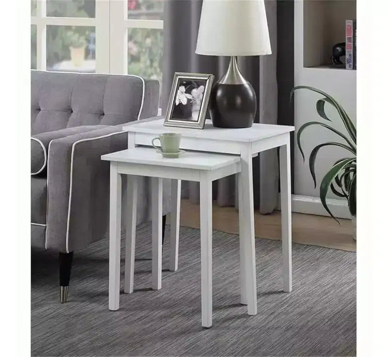 Tavolino rettangolare con piano in legno bianco, altezza 26,25 pollici, 1 pezzo