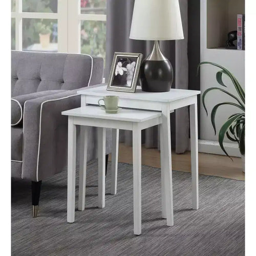 Tavolino rettangolare con piano in legno bianco, altezza 26,25 pollici, 1 pezzo
