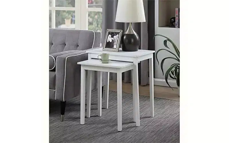 Tavolino rettangolare con piano in legno bianco, altezza 26,25 pollici, 1 pezzo