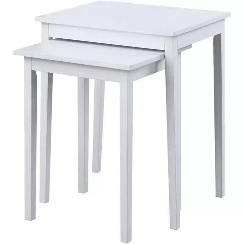 Tavolino rettangolare con piano in legno bianco, altezza 26,25 pollici, 1 pezzo