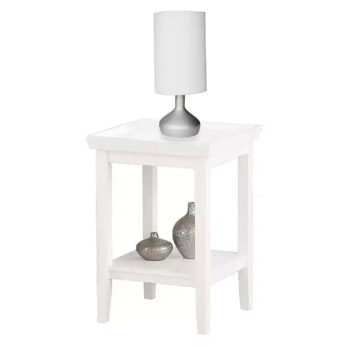 Tavolino da salotto rettangolare in legno bianco con piano, altezza 66 cm, 1 pezzo