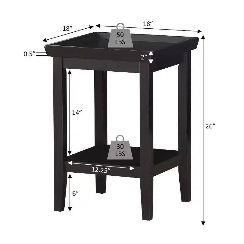 Tavolino da salotto rettangolare in legno bianco con piano, altezza 66 cm, 1 pezzo