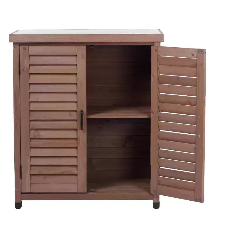 Mobile Contenitore con Banco da Lavoro, Credenza da Cucina con 2 Ante e 2 Ripiani, Mobile Basso per Soggiorno, Sala da Pranzo, Cucina