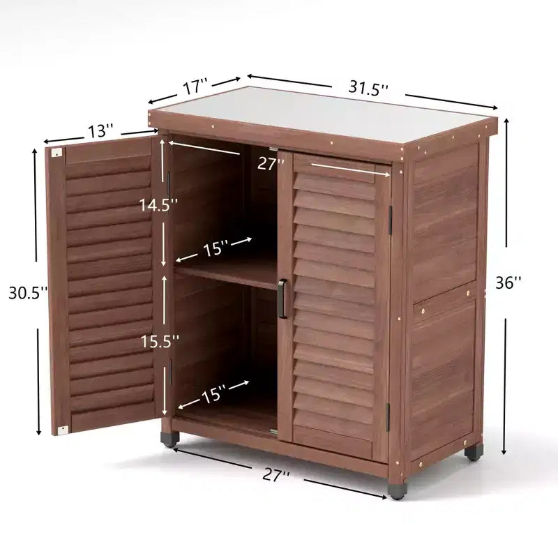 Mobile Contenitore con Banco da Lavoro, Credenza da Cucina con 2 Ante e 2 Ripiani, Mobile Basso per Soggiorno, Sala da Pranzo, Cucina