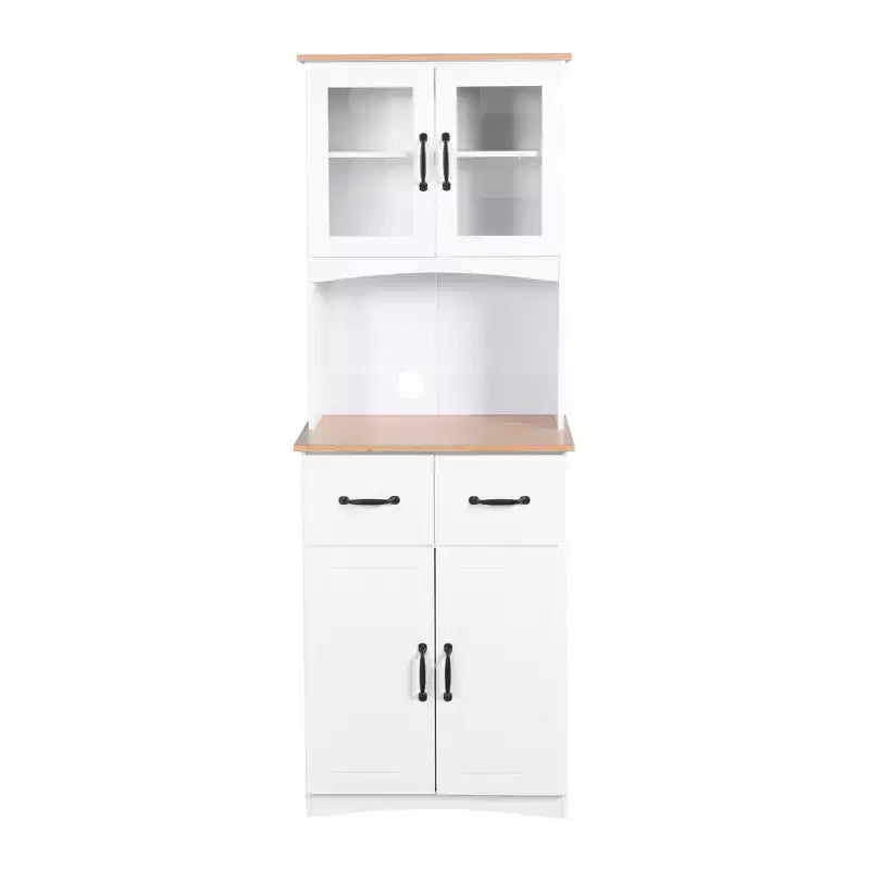 Madia in Legno con 4 Ante e 2 Cassetti, Mobile Contenitore per Soggiorno, Sala da Pranzo, Cucina