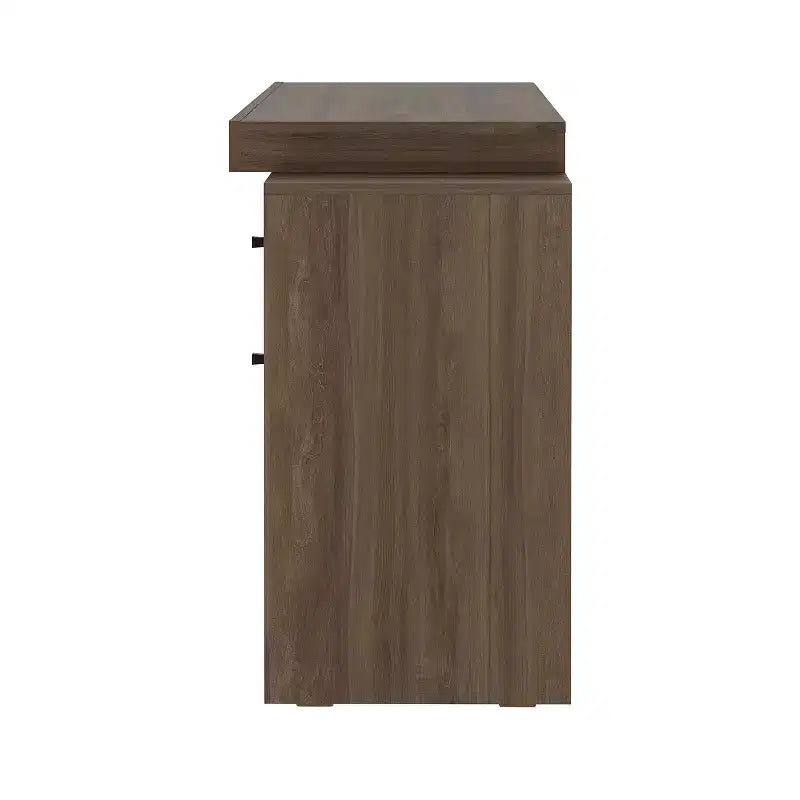 Scrivania moderna Okak 47.5IN espandibile per ufficio/casa, scrivania per computer con 2 cassetti e 1 ripiano, scrivania da scrittura per sala lettura, studio