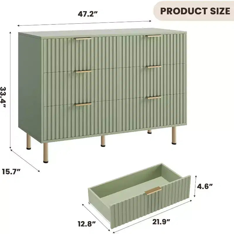 Comò a 6 cassetti, comò moderno da camera in legno con cassetti portaoggetti, mobile TV in stile rustico per soggiorno, camera da letto, corridoio