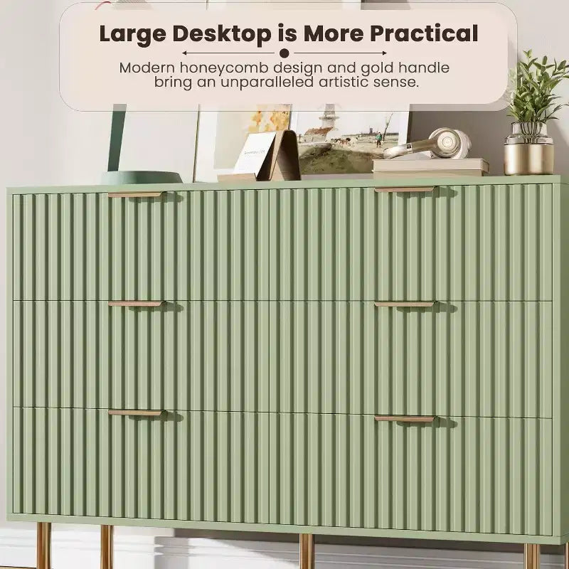 Comò a 6 cassetti, comò moderno da camera in legno con cassetti portaoggetti, mobile TV in stile rustico per soggiorno, camera da letto, corridoio