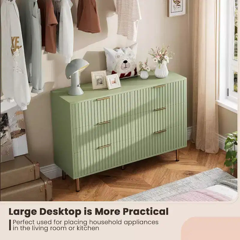 Comò a 6 cassetti, comò moderno da camera in legno con cassetti portaoggetti, mobile TV in stile rustico per soggiorno, camera da letto, corridoio