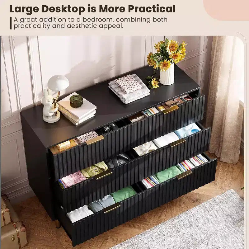 Comò a 6 cassetti, comò moderno da camera in legno con cassetti portaoggetti, mobile TV in stile rustico per soggiorno, camera da letto, corridoio