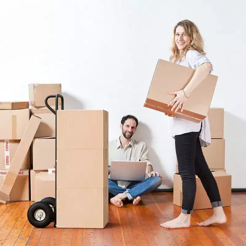 Carrello manuale per impieghi gravosi con capacità di 300 kg con piastra pieghevole, nero/rosso