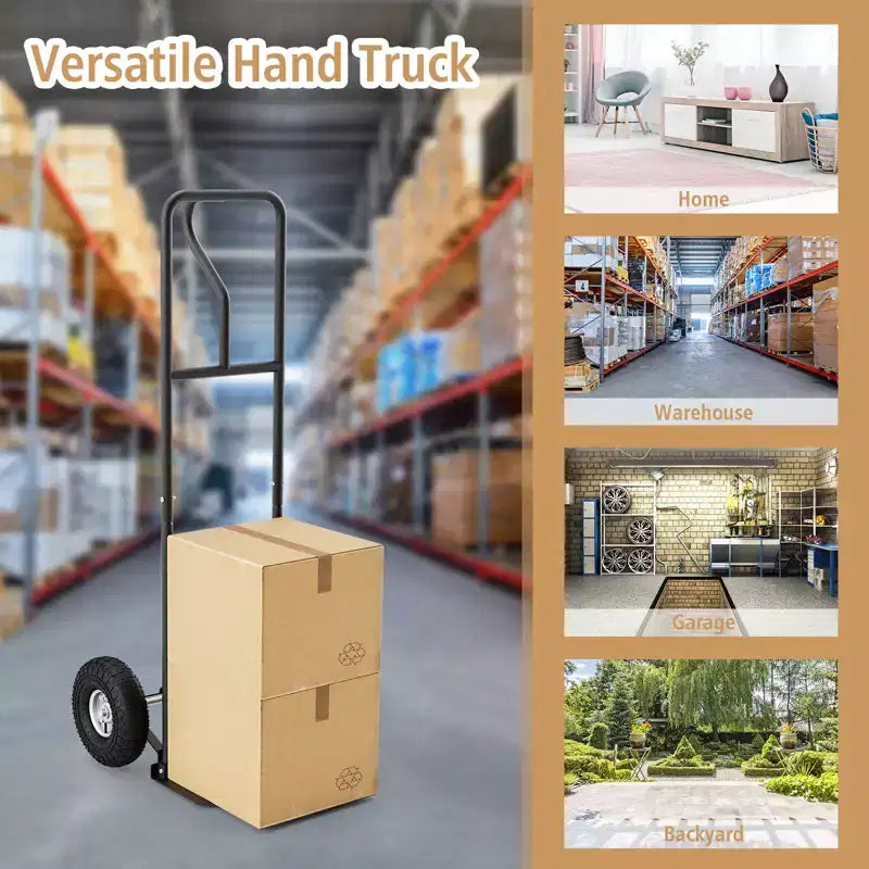 Carrello manuale per impieghi gravosi con capacità di 300 kg con piastra pieghevole, nero/rosso