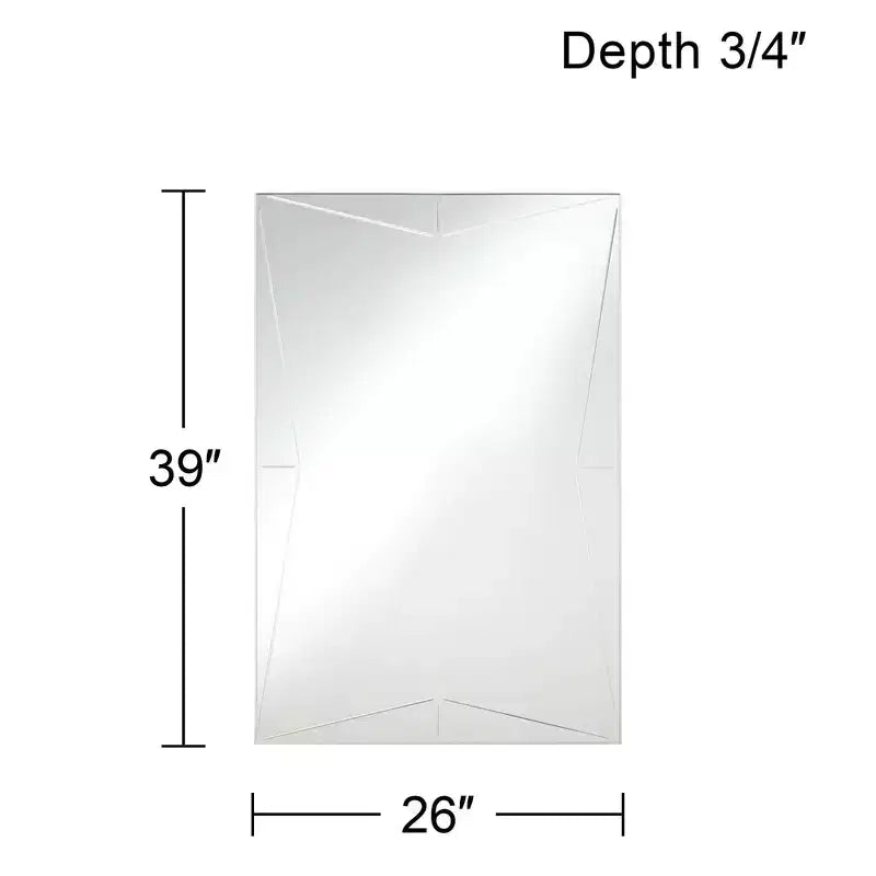 Specchio da parete decorativo rettangolare Relevei per vanità, cornice moderna in legno e metallo argentato, larghezza 26, per bagno, camera da letto, casa