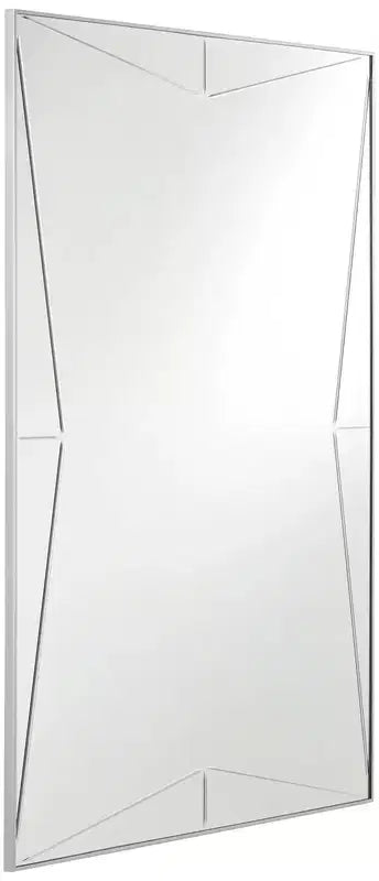 Specchio da parete decorativo rettangolare Relevei per vanità, cornice moderna in legno e metallo argentato, larghezza 26, per bagno, camera da letto, casa