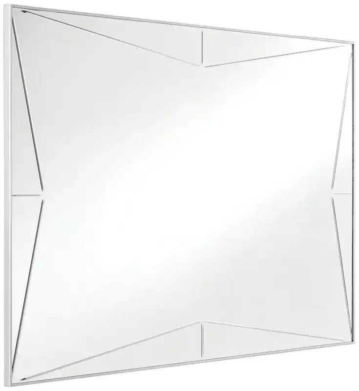 Specchio da parete decorativo rettangolare Relevei per vanità, cornice moderna in legno e metallo argentato, larghezza 26, per bagno, camera da letto, casa