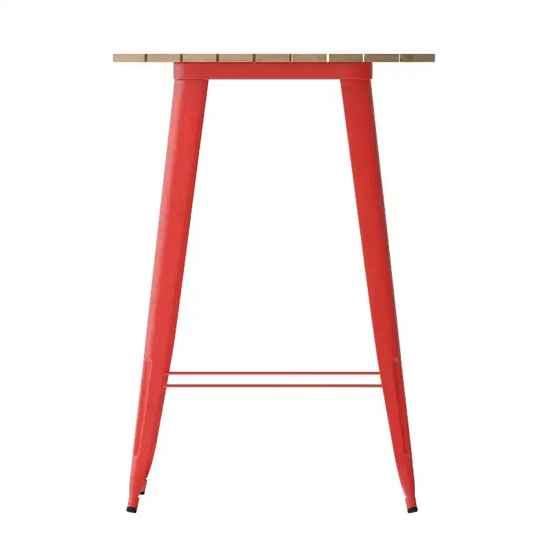 Tavolo Bar Alto per Interno/Esterno, Piano Tondo da 30" in Resina Polimerica per Tutte le Stagioni con Base in Acciaio