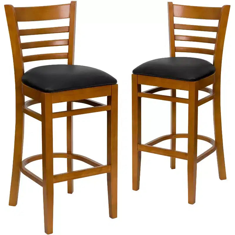 Sgabelli da bar classici in legno di ciliegio